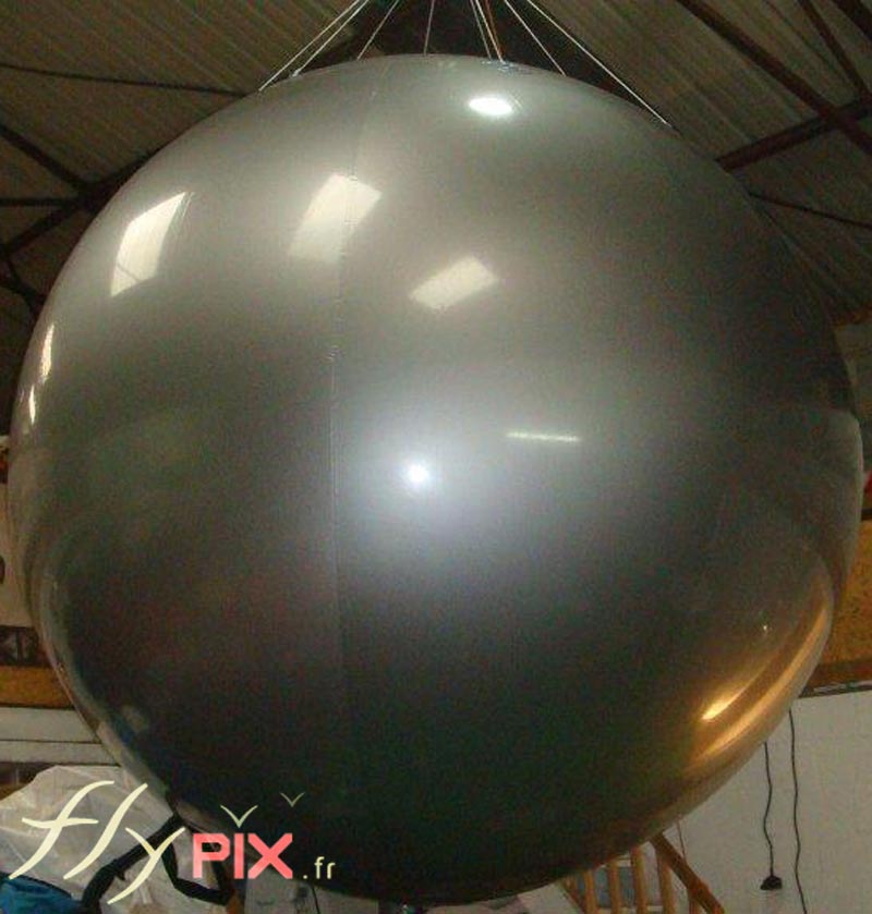 Ballon publicitaire sphérique en enveloppe PVC 0,18 mm texture argent