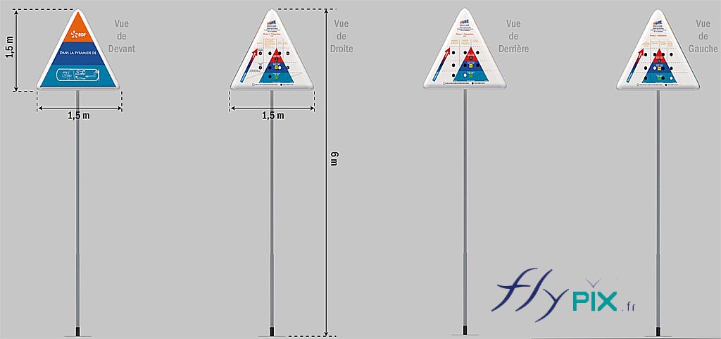 BAT du ballon sur mat en forme de Pyramide, lors de l'étude de conception, pour la Centrale Nucléaire de Golfech (EDF).