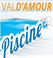 Logo de la société VAL D'AMOUR PISCINE pour tente gonflable chantier BTP et piscine, air captif