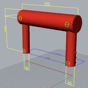 KAEFER : arche de boudins gonflable à usages industriels, air captif, enveloppe PVC 0.6 mm simple peau