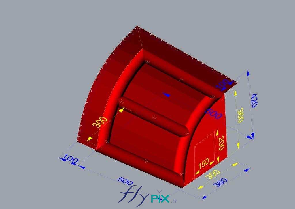 Abri tente gonflable structure gonflable SHEDS toiture 2