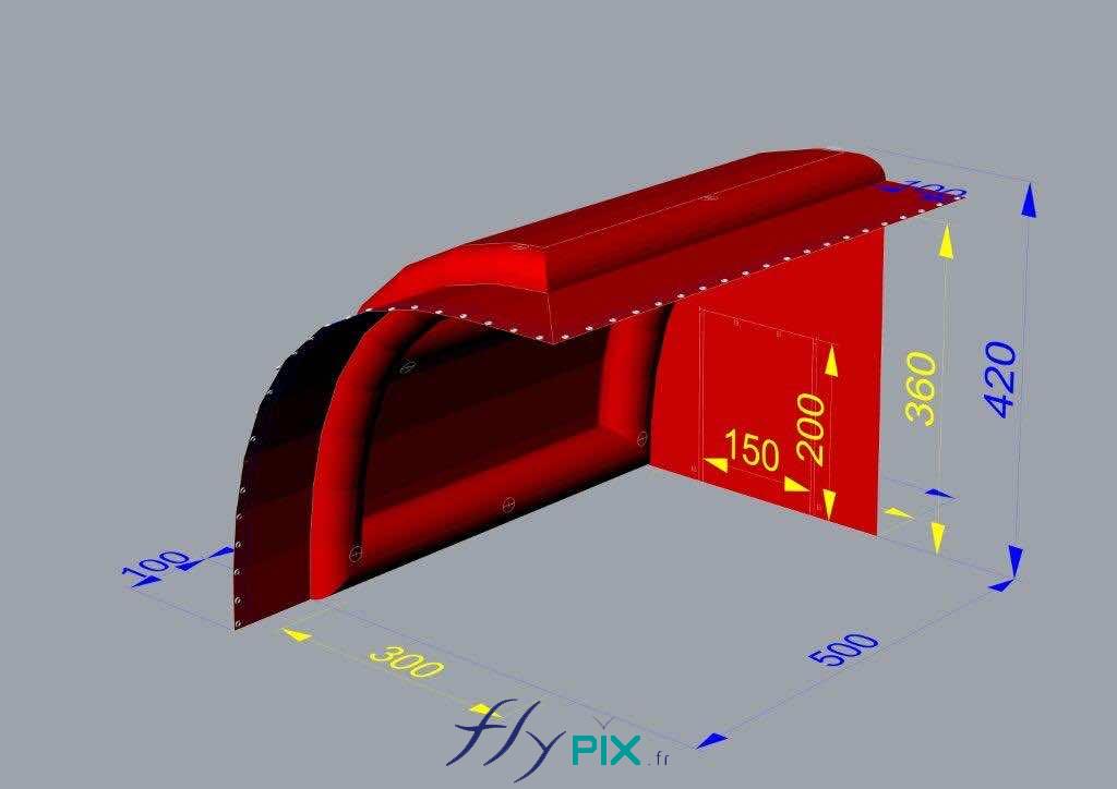 Abri tente gonflable structure gonflable SHEDS toiture 3