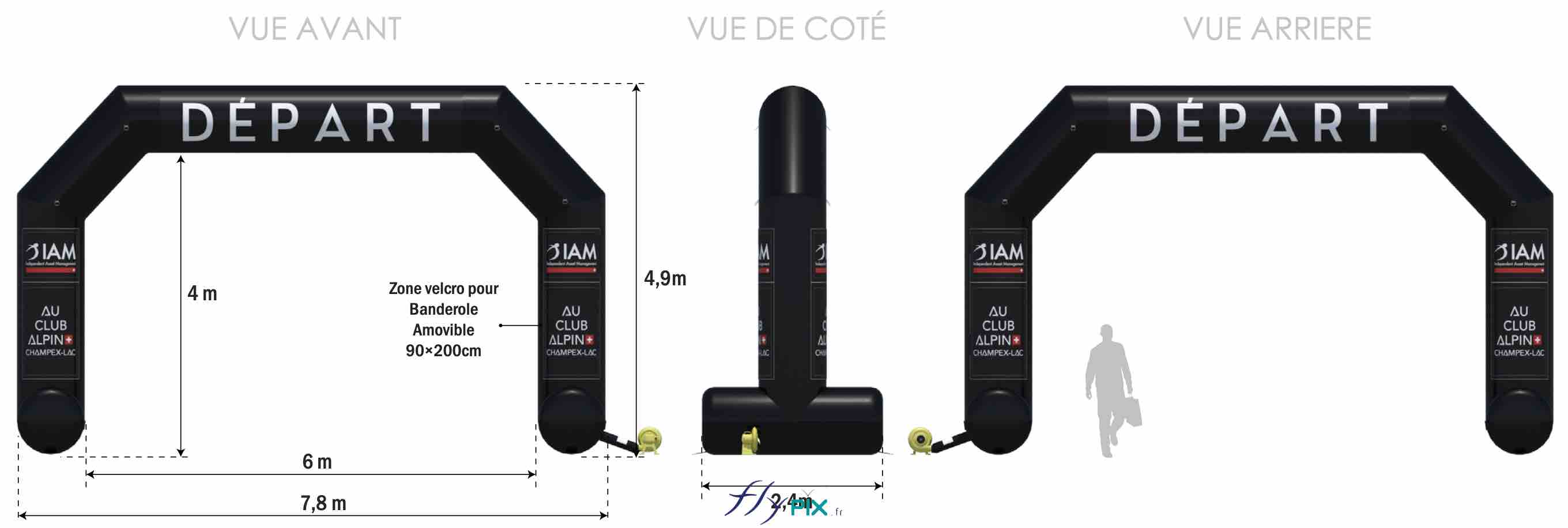 BAT Arche gonflable 6x4m IAM Cycling Suisse enveloppe PVC 045mm turbine 1 