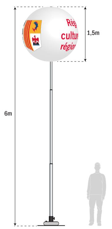 BAT ballon sur mat REGIE PACA, H = 6 m