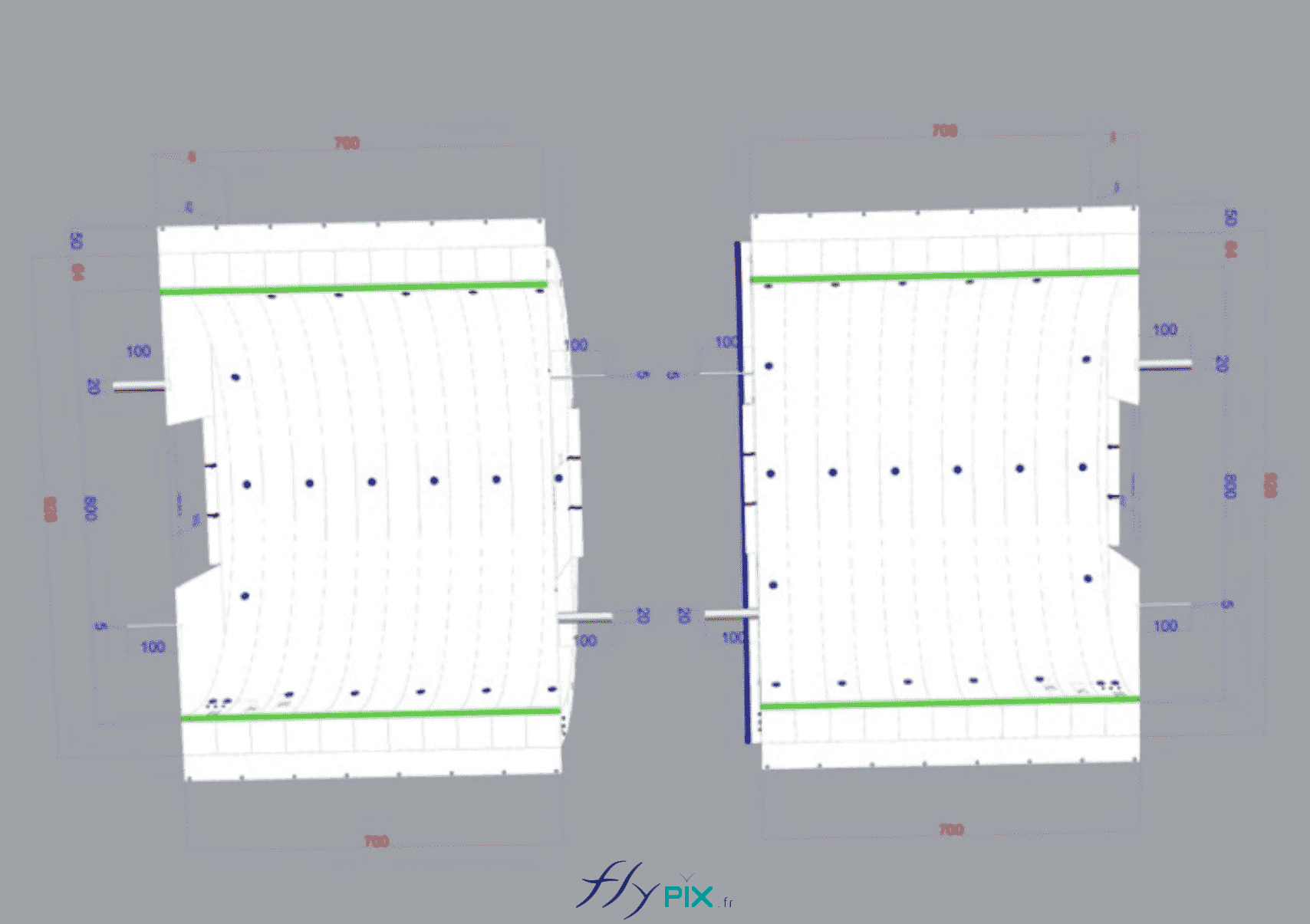 BAT modèle 3D modelisation 3D tente air captif tunnel stockage PVC06mm double peau 1