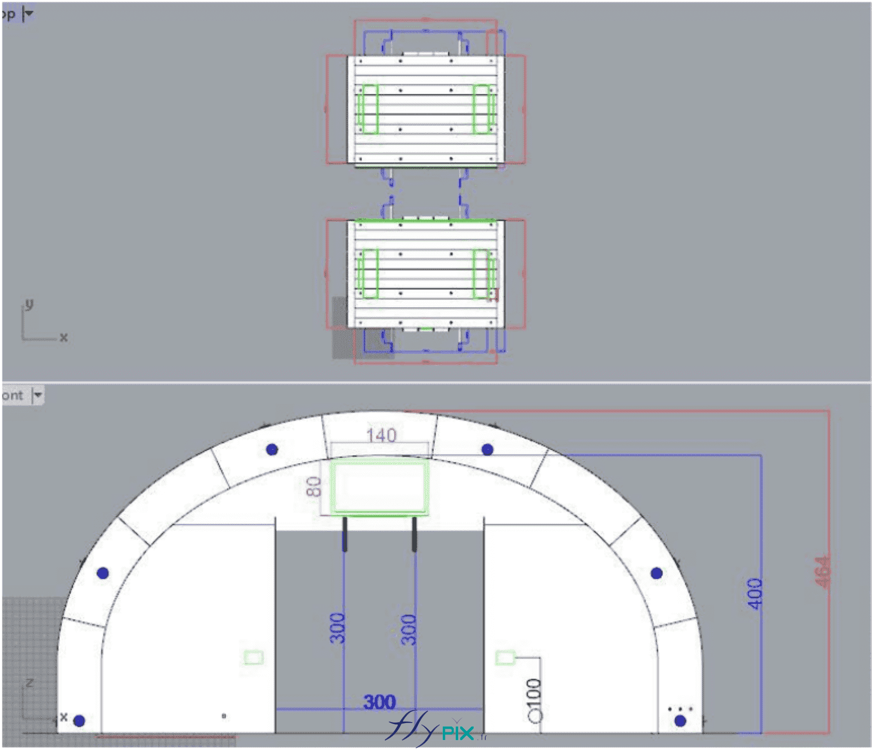 BAT modèle 3D modelisation 3D tente air captif tunnel stockage PVC06mm double peau 2