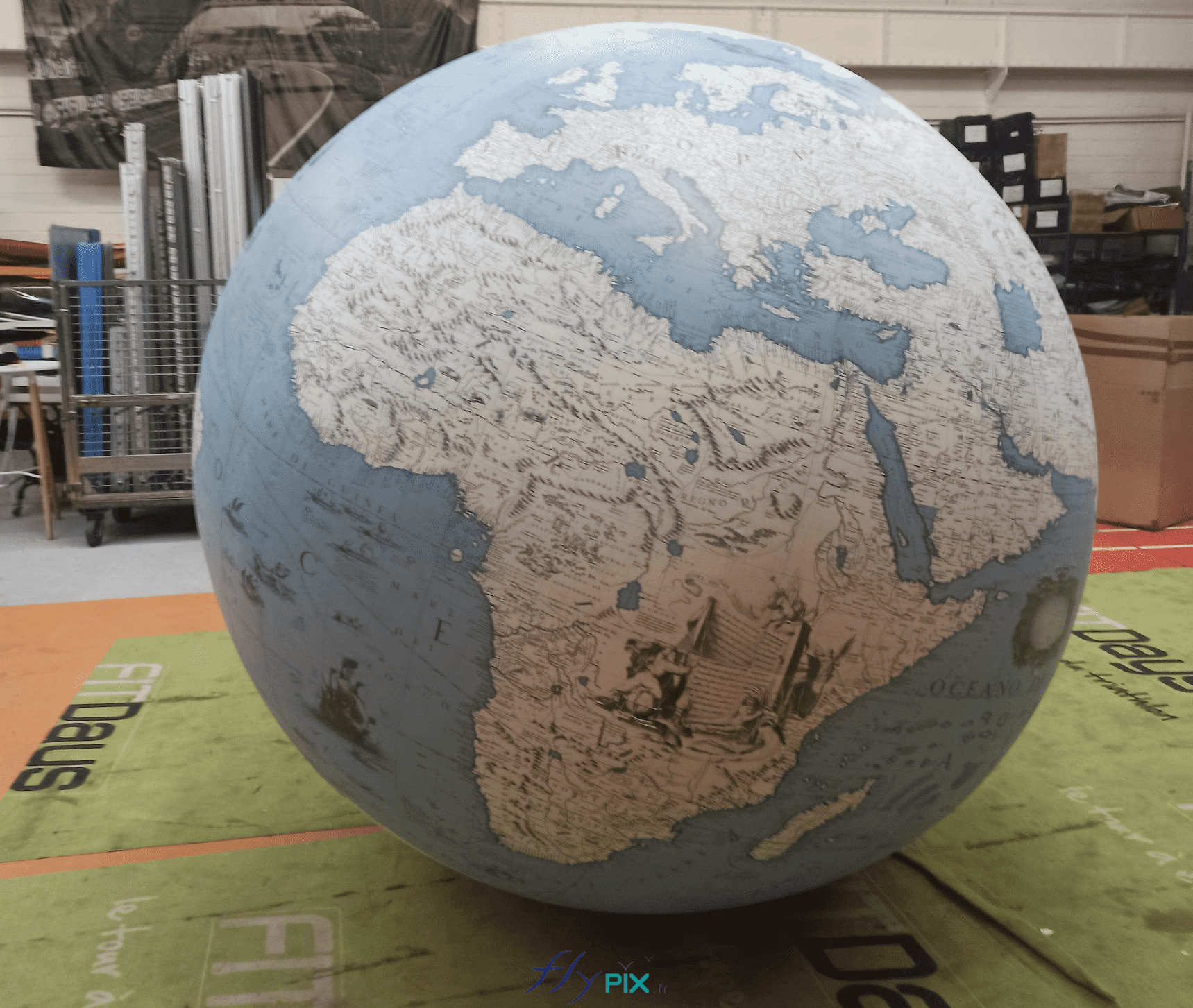 Ballon sphere planete terre globe terrestre full print PVC air captif 01