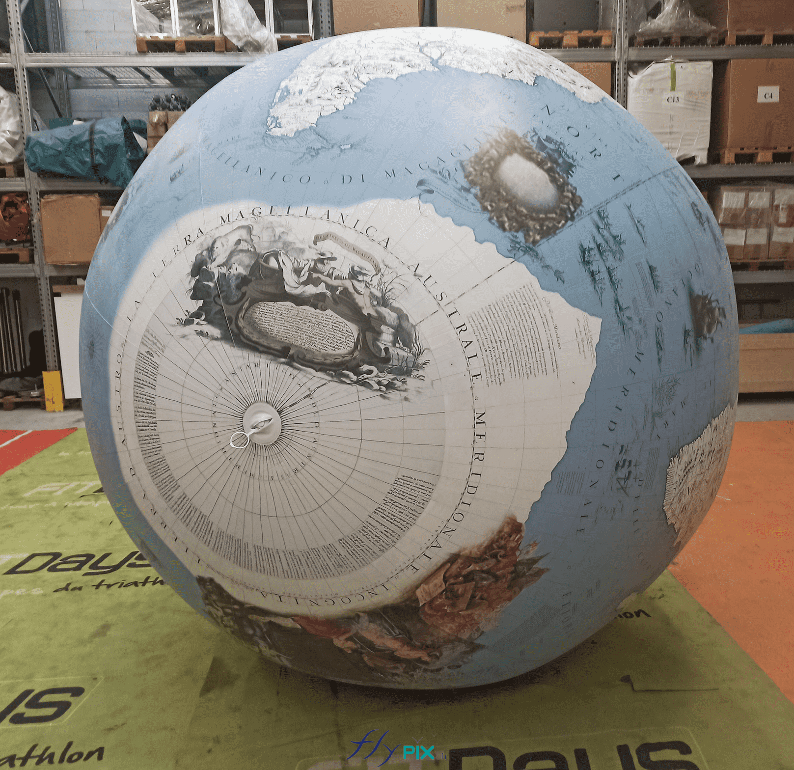 Ballon sphere planete terre globe terrestre full print PVC air captif 02