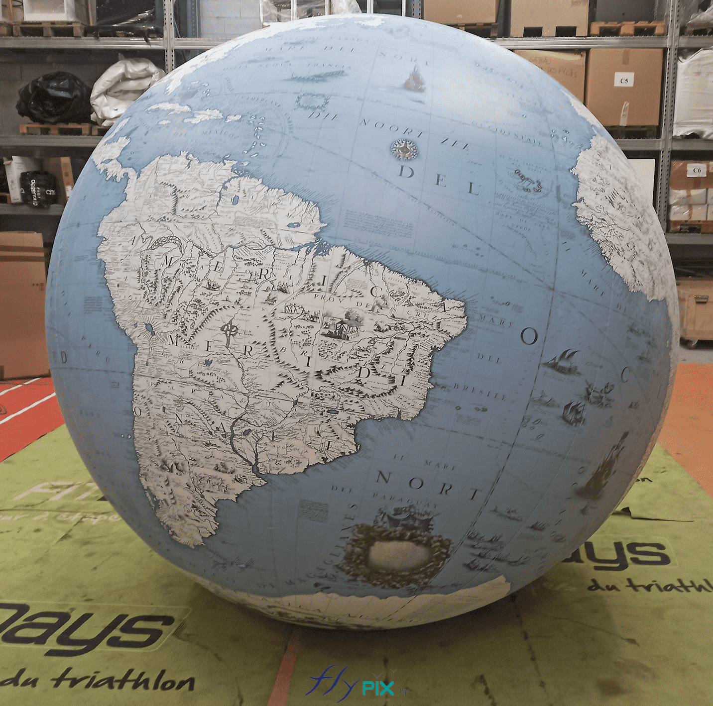 Ballon sphere planete terre globe terrestre full print PVC air captif 03