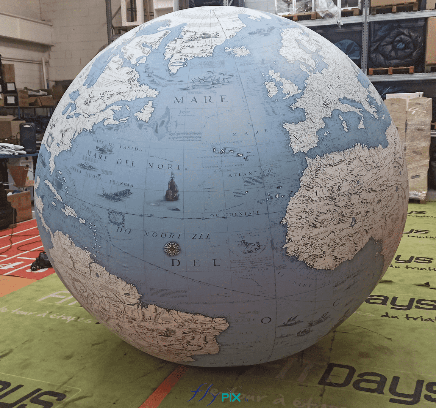 Ballon sphere planete terre globe terrestre full print PVC air captif 05