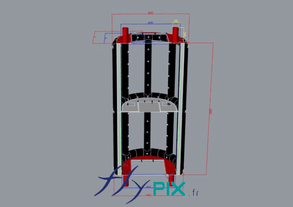 DI ENVIRONNEMENT BAT Modelisation 3D tente gonflable tunnel industrielle air captif enveloppe PVC fenetres transarentes cloison amovible 6