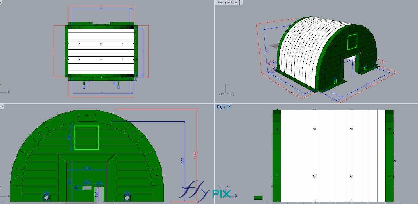 FLYPIX depollution sol excavation sol hangar gonflable grande surface grande taille abri gonflable tente gonflable tunnel demi lune ventile turbine enveloppe pvc 045mm 28