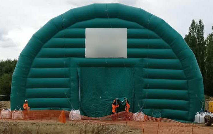 FLYPIX vue exterieure tente gonflable chantier depollution tunnel turbine enveloppe pvc 9