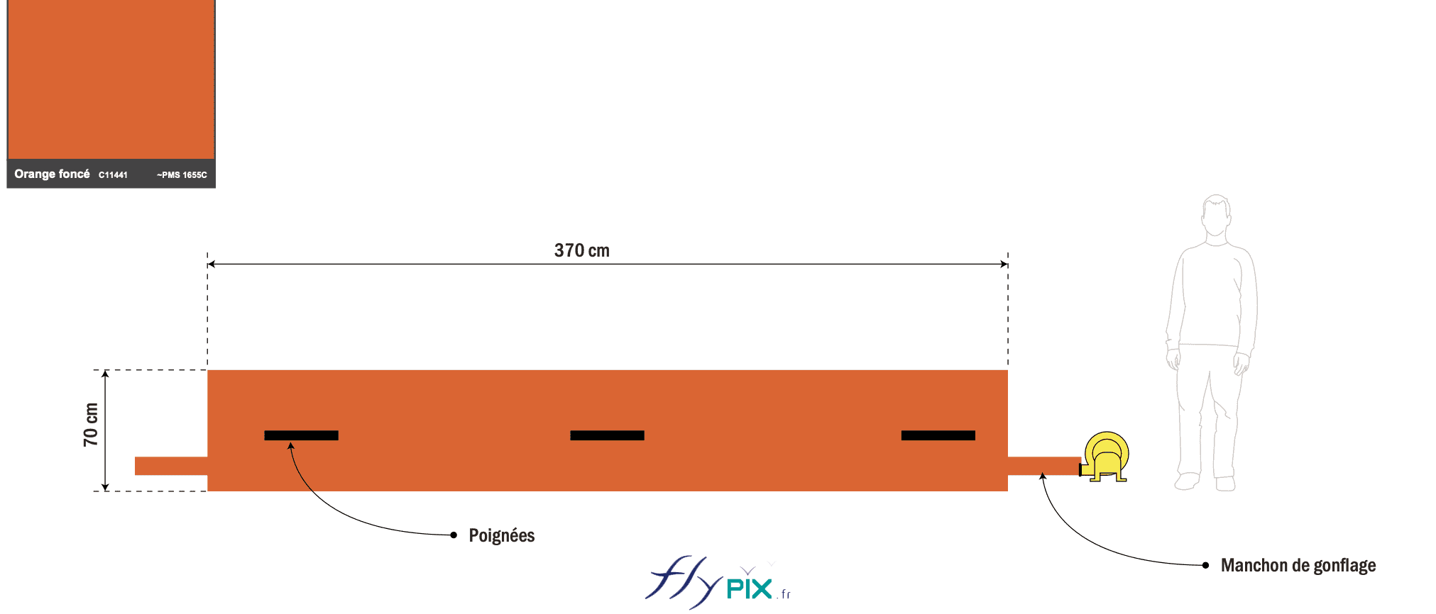 SNCF boudin ventile turbine permanence enveloppe PVC 045mm simple peau 1