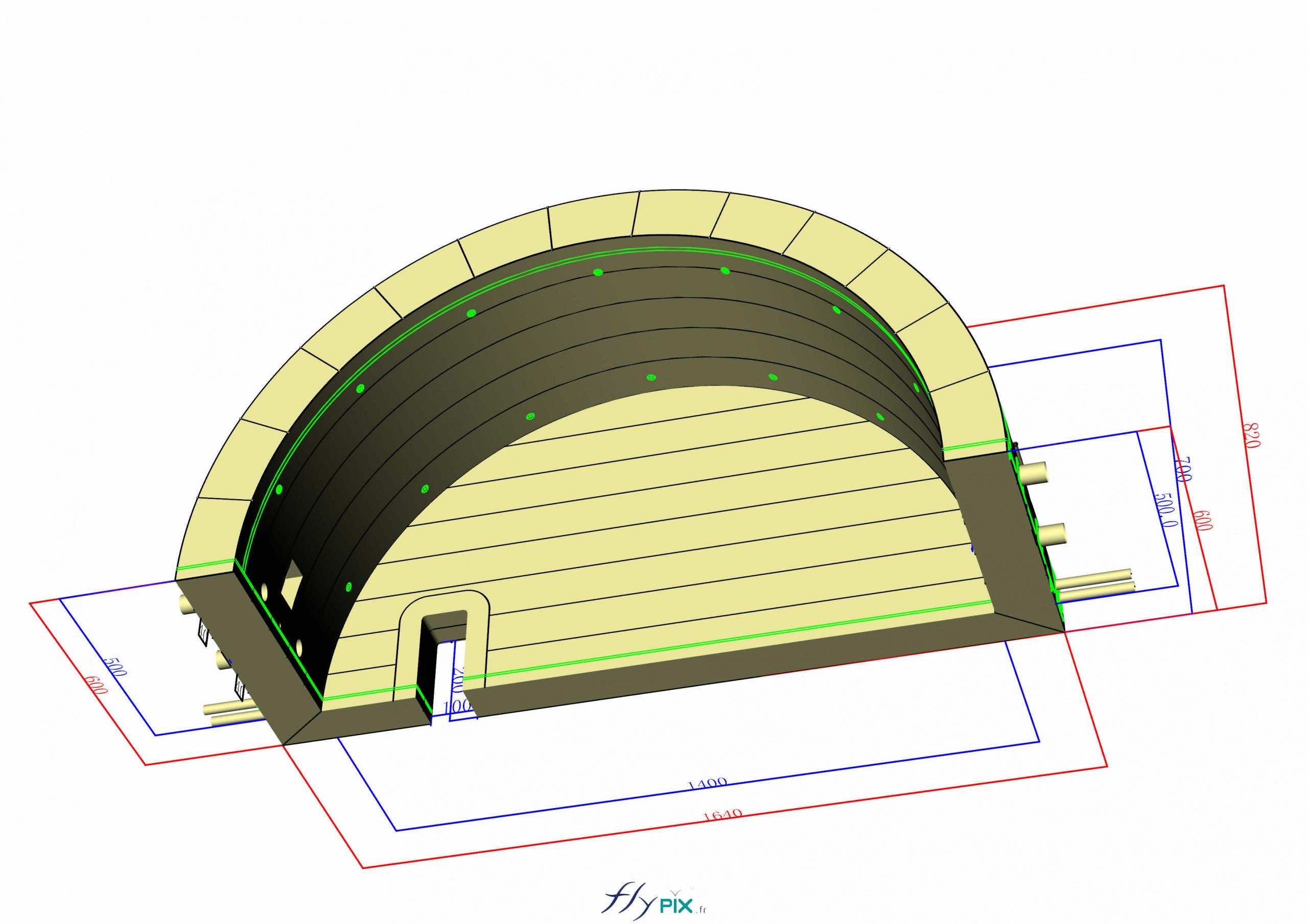abri tente tunnel hangar gonflable militaire grande taille 5 modules ventile turbine permanence enveloppe pvc 045 mm 11