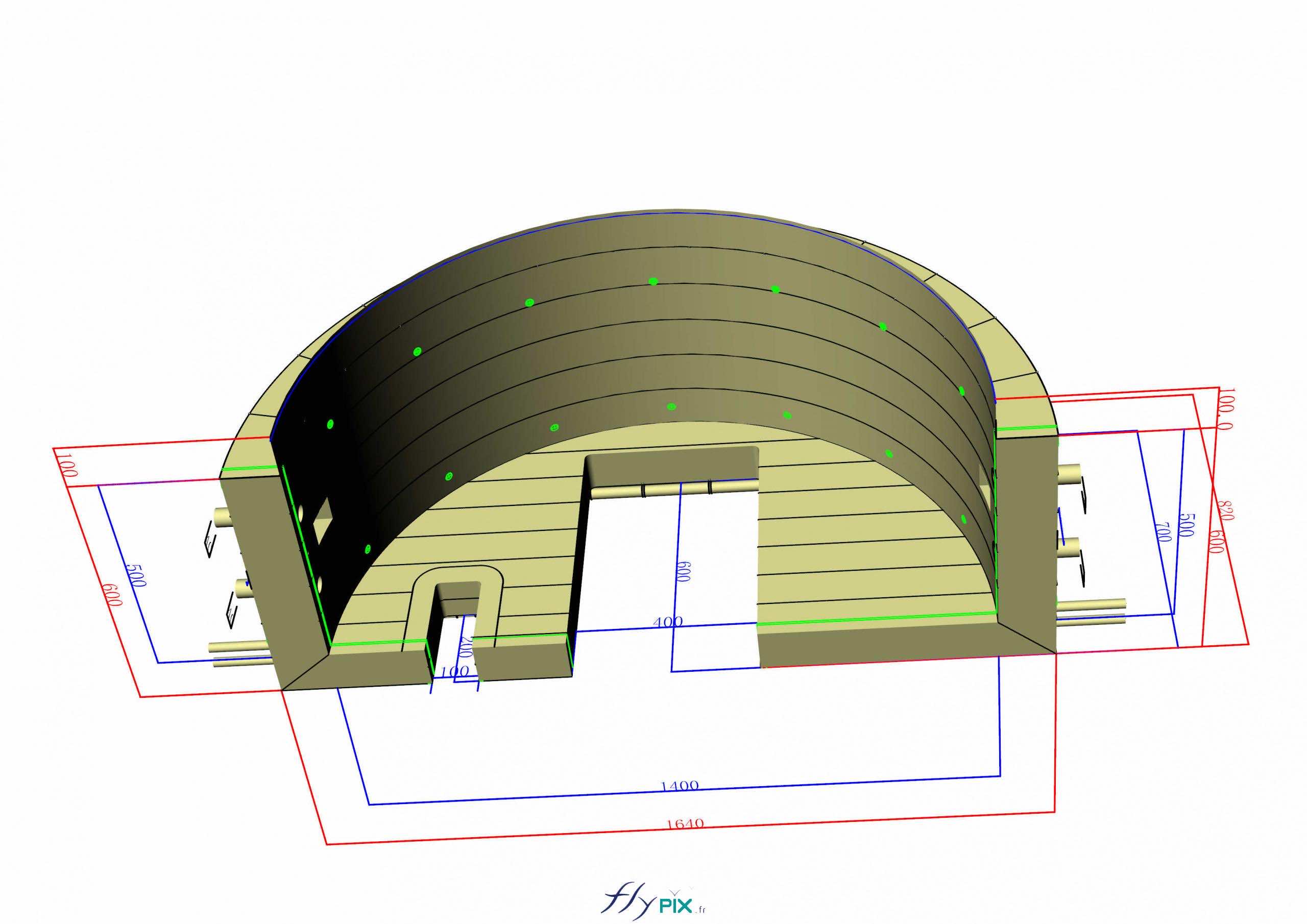 abri tente tunnel hangar gonflable militaire grande taille 5 modules ventile turbine permanence enveloppe pvc 045 mm 13