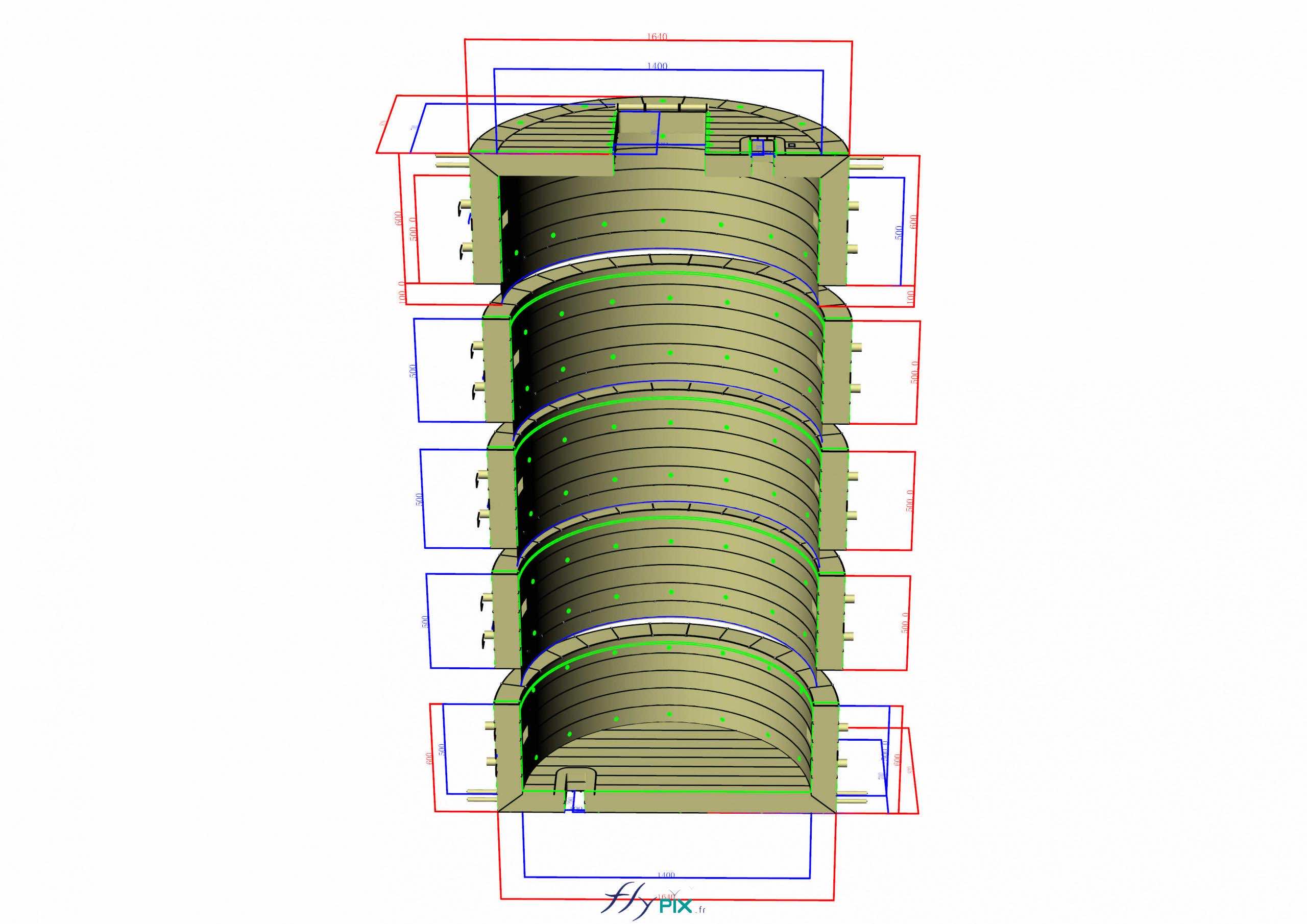 abri tente tunnel hangar gonflable militaire grande taille 5 modules ventile turbine permanence enveloppe pvc 045 mm 9