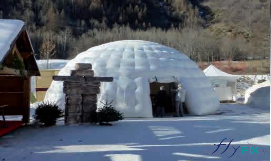 Tente abri igloo barnum gonflable enveloppe double peau PVC 0.6 mm air captif