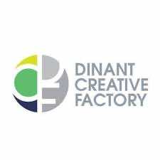 Logo de la société DINANT CREATIVE FACTORY, Dinant, Belgique, ballon planète