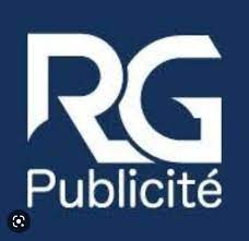 Logo de la société RG Publicité, à Yzeure, département de l'Allier, en région Auvergne-Rhône-Alpes : skydancer imprimé H = 6 m en forme de bonhomme.